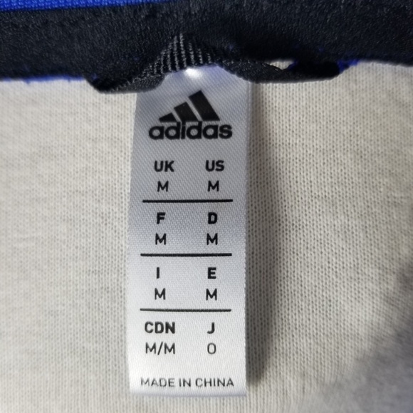 ADIDAS- Mens Medium M Royal Blue/White Pipe Pullover Windbreaker Quarter Zip - Picture 4 of 6